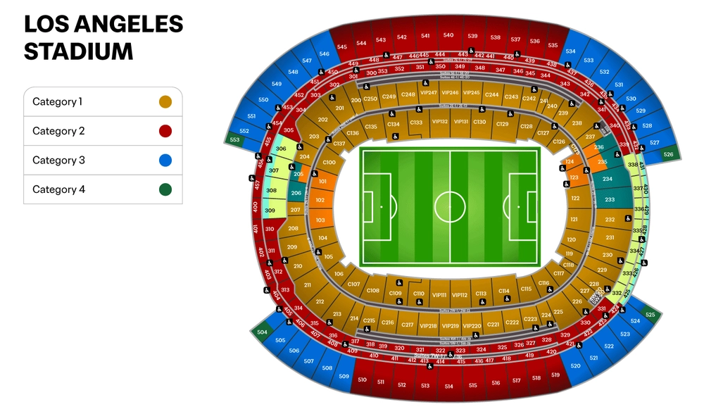 Stadium map — USA, Los Angeles, SoFi Stadium