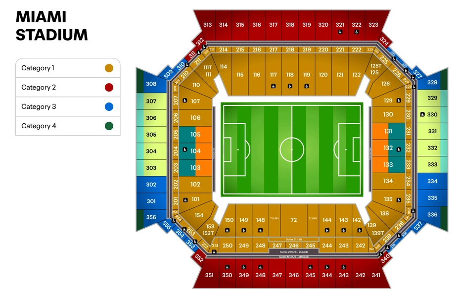 Stadium map — USA, Miami, Hard Rock Stadium