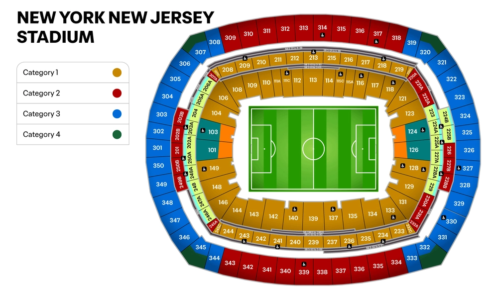Stadium map — USA, New York/New Jersey, MetLife Stadium