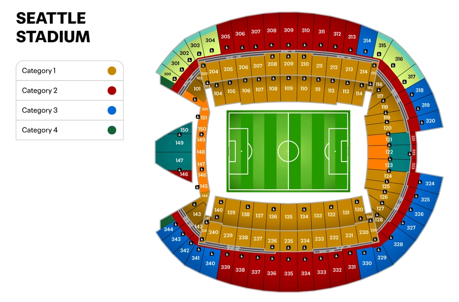 Stadium map — USA, Seattle, Lumen Field